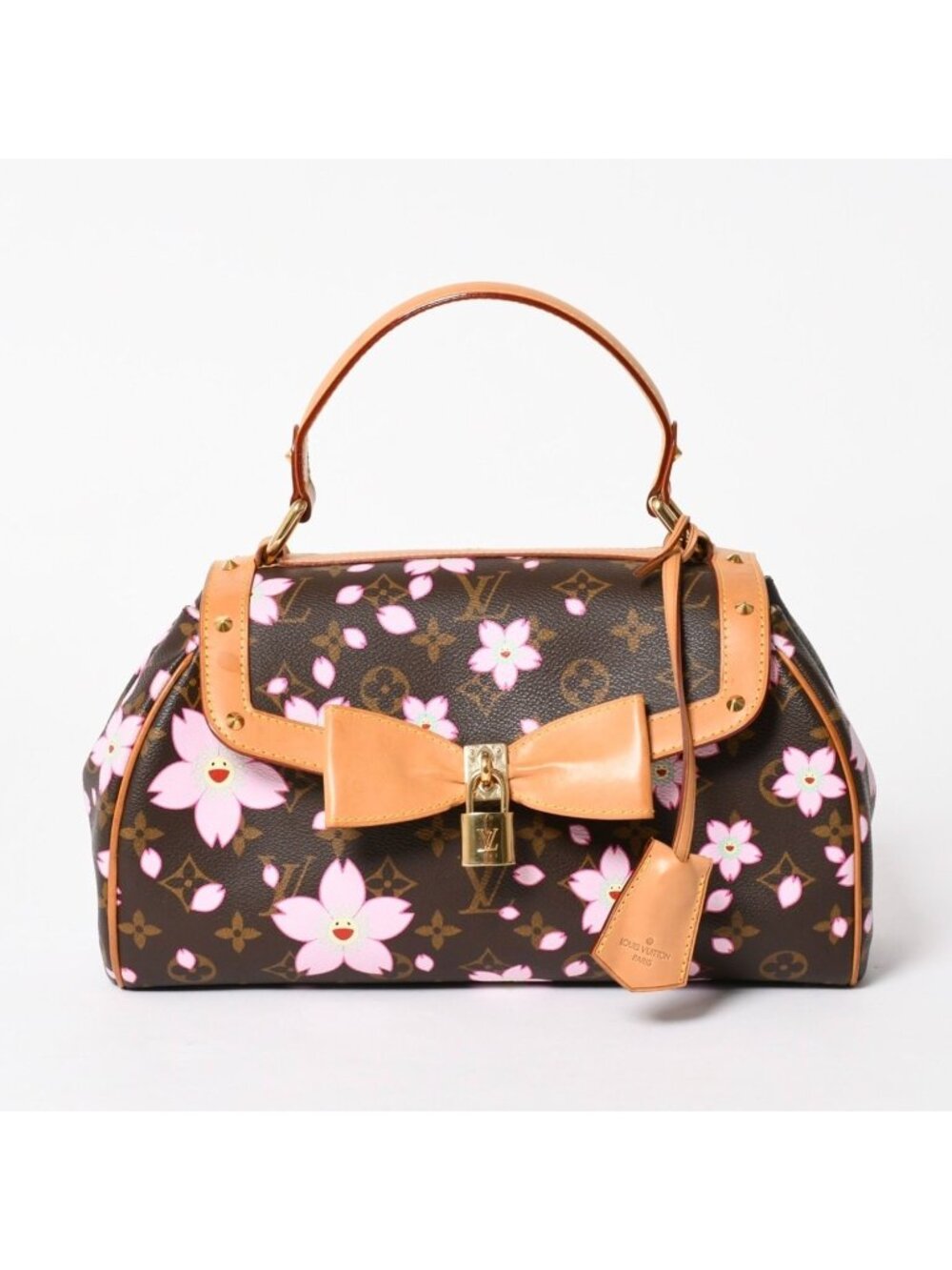 Louis Vuitton Sac Retro PM Handbag Monogram Cherry Blossom Brown Pink